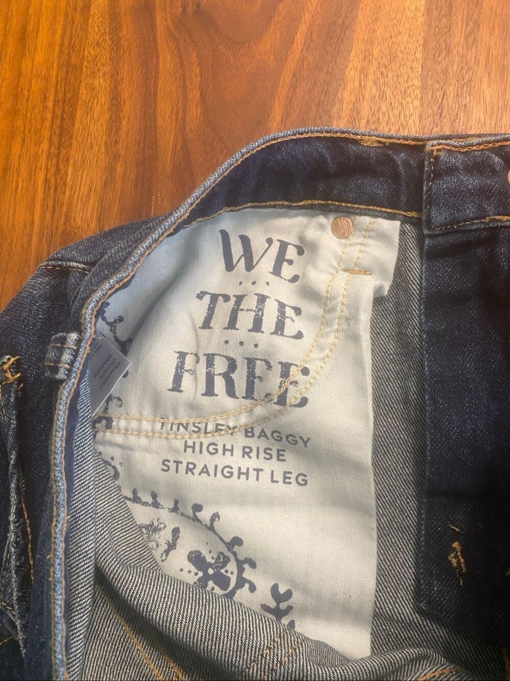 Free People We The Free Women's Blue Tinsley Baggy High Rise Straight Jeans 28 - Picture 9 of 10